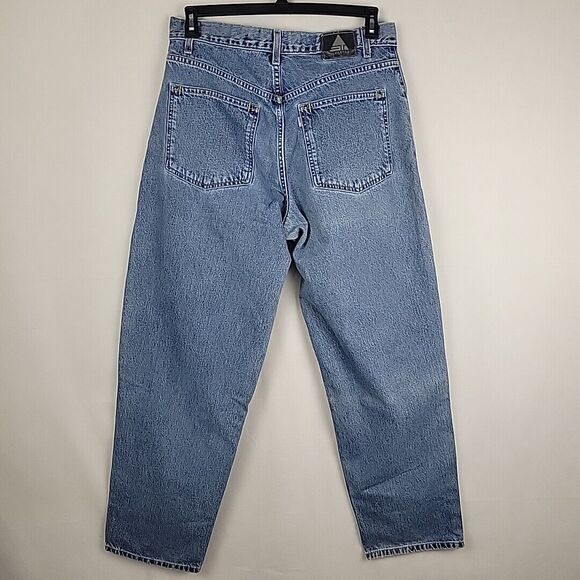 VTG Levis Silvertab Jeans Mens 34x34 Blue Baggy Fit Skater Y2K Denim Streetwear - Picture 6 of 9